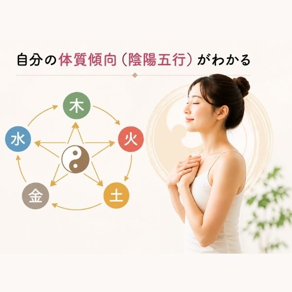 自分の体質傾向（陰陽五行）がわかる